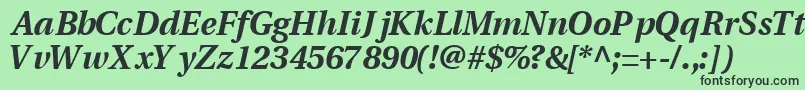 VeracityblacksskItalic Font – Black Fonts on Green Background