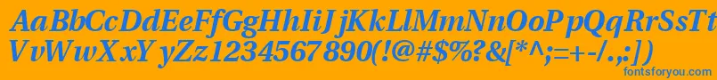 VeracityblacksskItalic Font – Blue Fonts on Orange Background