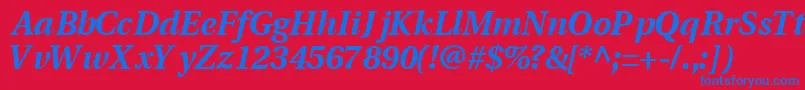 VeracityblacksskItalic Font – Blue Fonts on Red Background