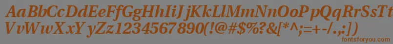 Weitere Informationen zur VeracityblacksskItalic-Schriftart VeracityblacksskItalic-Schriftart – Braune Schriften auf grauem Hintergrund
