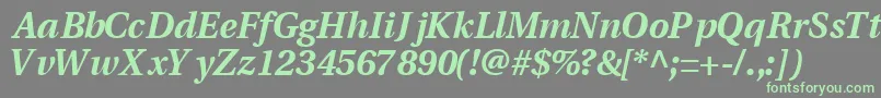 VeracityblacksskItalic Font – Green Fonts on Gray Background
