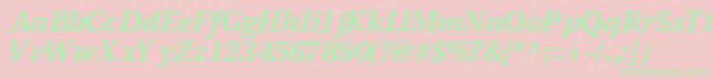 VeracityblacksskItalic Font – Green Fonts on Pink Background