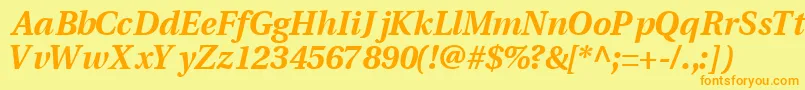 VeracityblacksskItalic Font – Orange Fonts on Yellow Background