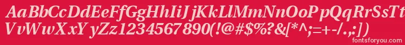VeracityblacksskItalic Font – Pink Fonts on Red Background