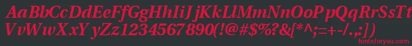 VeracityblacksskItalic Font – Red Fonts on Black Background