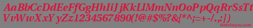 VeracityblacksskItalic Font – Red Fonts on Gray Background