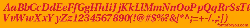 VeracityblacksskItalic Font – Red Fonts on Orange Background