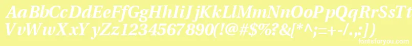 VeracityblacksskItalic Font – White Fonts on Yellow Background