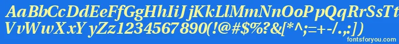 フォントVeracityblacksskItalic – 黄色の文字、青い背景