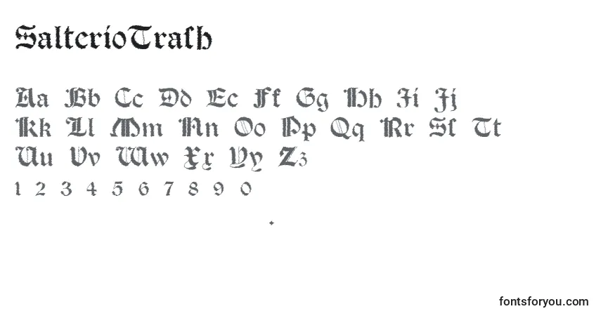 A fonte SalterioTrash – alfabeto, números, caracteres especiais