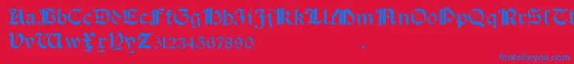 SalterioTrash Font – Blue Fonts on Red Background