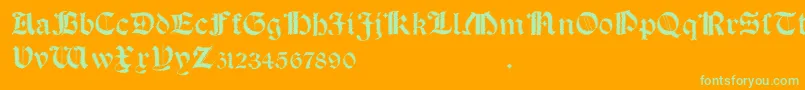 SalterioTrash Font – Green Fonts on Orange Background