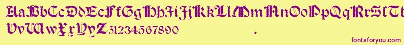 SalterioTrash Font – Purple Fonts on Yellow Background