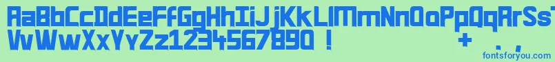 フォントQuirk33 – 青い文字は緑の背景です。