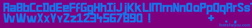 Quirk33-Schriftart – Blaue Schriften auf violettem Hintergrund