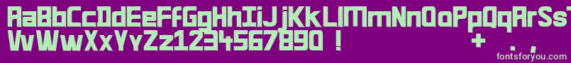Quirk33-fontti – vihreät fontit violetilla taustalla