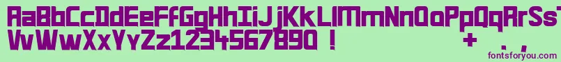 Quirk33-fontti – violetit fontit vihreällä taustalla