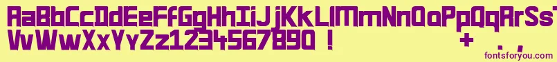 Quirk33-fontti – violetit fontit keltaisella taustalla