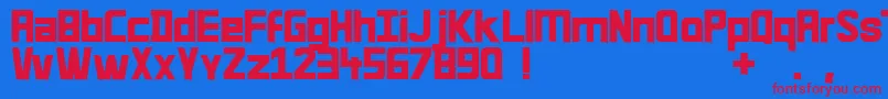 Quirk33 Font – Red Fonts on Blue Background