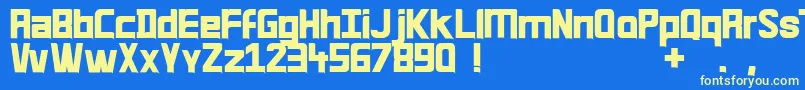 Quirk33 Font – Yellow Fonts on Blue Background