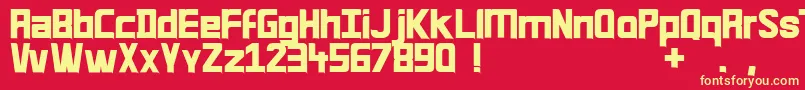 Шрифт Quirk33 – жёлтые шрифты на красном фоне
