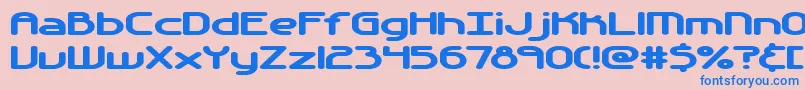 フォントAutomati – ピンクの背景に青い文字