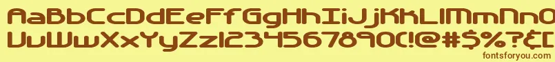 フォントAutomati – 茶色の文字が黄色の背景にあります。