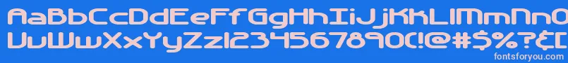 Automati-fontti – vaaleanpunaiset fontit sinisellä taustalla