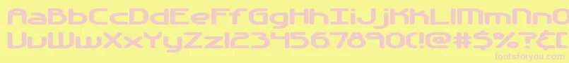 Automati-fontti – vaaleanpunaiset fontit keltaisella taustalla