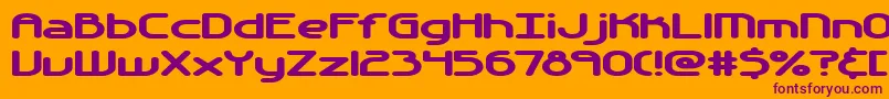 Automati-fontti – violetit fontit oranssilla taustalla