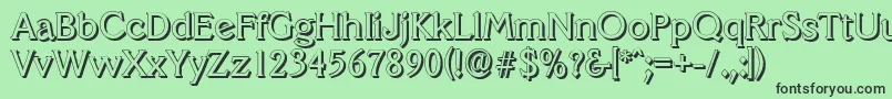 VeracruzshadowRegular Font – Black Fonts on Green Background