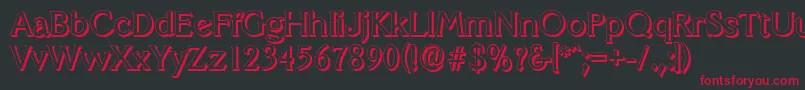 フォントVeracruzshadowRegular – 黒い背景に赤い文字