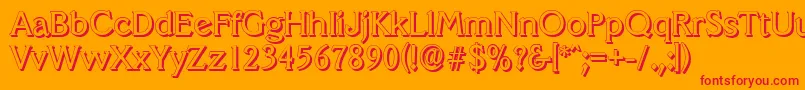 VeracruzshadowRegular Font – Red Fonts on Orange Background
