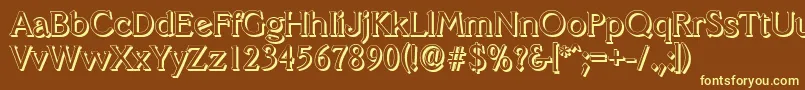 VeracruzshadowRegular-Schriftart – Gelbe Schriften auf braunem Hintergrund