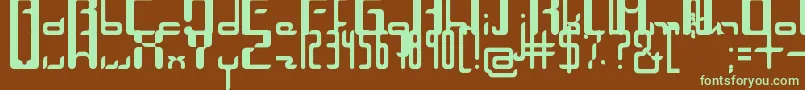 Unica-fontti – vihreät fontit ruskealla taustalla