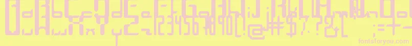 フォントUnica – ピンクのフォント、黄色の背景
