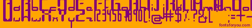 Unica-Schriftart – Violette Schriften auf orangefarbenem Hintergrund