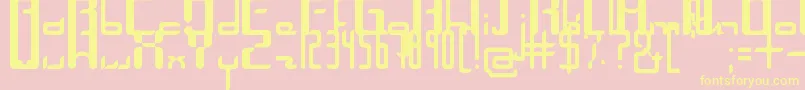 Unica-Schriftart – Gelbe Schriften auf rosa Hintergrund