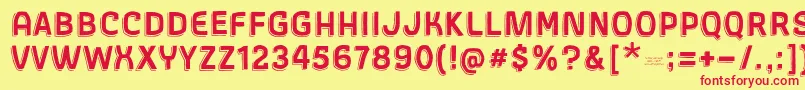 GothicaxhandRegular Font – Red Fonts on Yellow Background