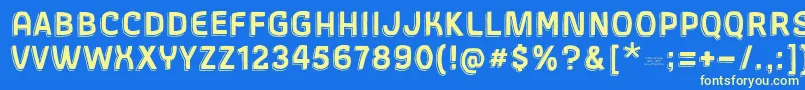 GothicaxhandRegular Font – Yellow Fonts on Blue Background