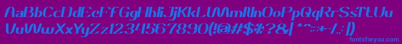 DanielItalic Font – Blue Fonts on Purple Background