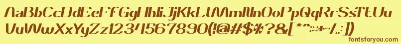 DanielItalic Font – Brown Fonts on Yellow Background