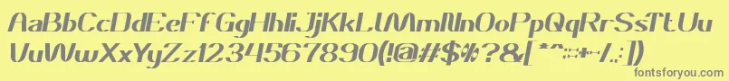 Czcionka DanielItalic – szare czcionki na żółtym tle