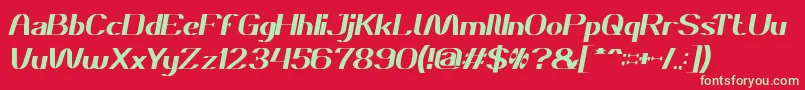 DanielItalic-Schriftart – Grüne Schriften auf rotem Hintergrund