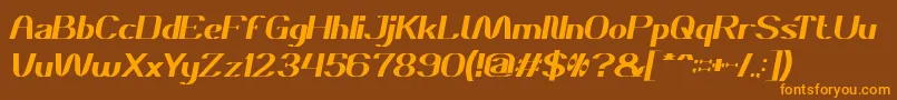 DanielItalic-Schriftart – Orangefarbene Schriften auf braunem Hintergrund