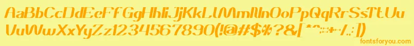 DanielItalic Font – Orange Fonts on Yellow Background