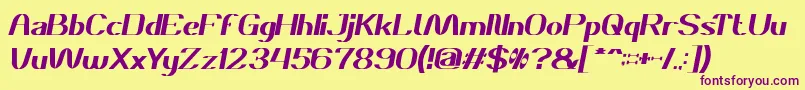 DanielItalic Font – Purple Fonts on Yellow Background