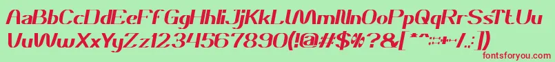 DanielItalic Font – Red Fonts on Green Background
