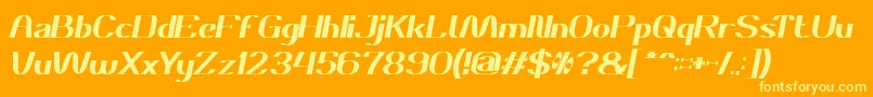 DanielItalic Font – Yellow Fonts on Orange Background