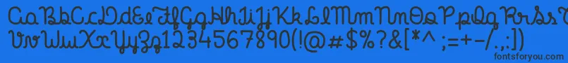 OurFirstKiss Font – Black Fonts on Blue Background